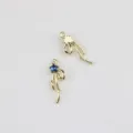 Ciondolo fiocco in lega dorata con stella zircone per collana braccialetto orecchini - Set da 20 Pezzi / Base Oro Pietra Blu