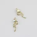 Primo piano ciondolo fiocco stella zircone lega oro per accessori di gioielleria fai da te. - Set da 20 Pezzi / Oro / Zirconia Bianca