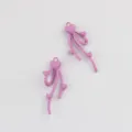Ciondolo cuore fiocco verniciato in lega viola accessori gioielli fai da te per bracciale collana - Rosso rosa