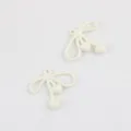 White alloy bow heart pendant DIY jewelry accessory, perfect for handmade necklaces and bracelets. - 20 Pieces Set / White