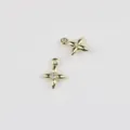 Minimalist alloy cubic zirconia four pointed star pendant charms for DIY jewelry making accessories - Zirconia Style / Gold