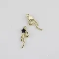 Ciondolo pendente fiocco stella in lega dorata dettaglio primo piano per collana bracciale DIY. - Set da 20 Pezzi / Base Oro Strass Nero