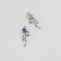 Ciondolo fiocco in lega zircone minimalista per collana braccialetto orecchini accessori fai da te. - Set da 20 Pezzi / Base Argento Pietra Blu