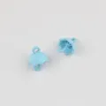 Detail view of light blue painted alloy umbrella pendant charms for DIY jewelry making items. - Blue
