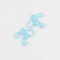 Light blue alloy bow heart pendant charms DIY jewelry accessories for earrings necklace. - 20 Pieces Set / Blue