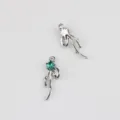 Ciondolo fiocco stella cristallo verde in lega argentata accessorio gioielli DIY - Set da 20 Pezzi / Argento / Verde