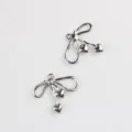 Silver alloy bow heart charm pendant DIY jewelry making accessories findings for necklace bracelet. - 20 Pieces Set / White K/Silver