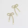 Gold alloy twisted rope bow pendant charms for DIY handmade necklace jewelry accessories. - Gold