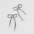 Simple alloy twisted rope bow pendant DIY jewelry accessory, perfect for custom necklaces. - White K/Silver