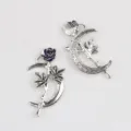 Colgante de luna rosa de aleación accesorio de joyería DIY vista detallada primer plano - Base Plata Antigua Púrpura