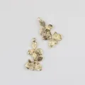 Goldfarbene Legierung Blumen Doppelöse Verbinder Anhänger Detailansicht für Schmuck DIY - 20er Set / Gold