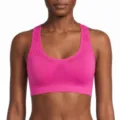 Reggiseno sportivo senza cuciture rosa acceso con ventilazione in rete traspirante e dorso. - Taglia S / Top / Rosso rosa