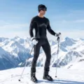 Set intimo termico uomo sci strato base compressione traspirante elastico abbigliamento sport - S (40-47.5kg) / Top E Pantaloni / Uomo-Nero
