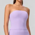 Helles lila trägerloses Sport-Tubetop, schnelltrocknender Fitness Yoga BH für Damen. - Traumhaftes Lila