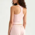 Débardeur de yoga rose à dos nageur, soutien-gorge de sport confortable pour femme variante. - S / Milkshake à la fraise (avec coussinets)