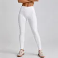 White high waist yoga pants, seamless tummy control fitness leggings for women activewear. - S / Bottoms / Milky White