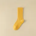 Chaussettes de yoga antidérapantes jaunes mi-tige fitness pilates en coton pour femmes sport - Taille 36-41 / Jaune