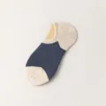 Herren Sommer farbblockige Freizeit Bootssocken retro low cut unsichtbare Antirutsch Socken - Einheitsgröße / Marineblau