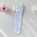 Weisse Samt Wadenfuesse Socken gestapelt JK Stil niedliche Strumpfwaren fuer Damen Alltag - Einheitsgröße / Weiß