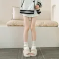 Jolies jambières en laine japonaises et pantoufles duveteuses pour hiver confortable. - Taille unique / 30cm / Blanc