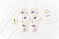 Süße japanische Retro-Sternen-Muster Damen Socken mit kuscheligem Bündchen für den Alltag. - Einheitsgröße / Weiß mit großen Planeten