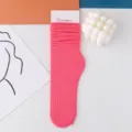 Rosa gerippte Slouch-Socken für Damen, dünne Wadenstrümpfe für Frühling und Sommer Alltag. - Größe 35-42 / Altrosa
