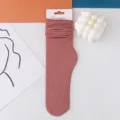 Damen gerippte Socken lange Stilsocken Vintage Freizeit Baumwollmischung Alltag bequem - Größe 35-42 / Braun
