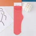 Rosa Samt Schlauchsocken Damen Wadenlang Duenn Sommer Eisseide Geraippt Modisch Chic - Größe 35-42 / Wassermelonenrosa