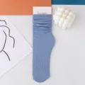 Blaue Samt Rippen-Stapelsocken, bequeme Damen-Mittelsocken für den täglichen Gebrauch. - Größe 35-42 / Blau