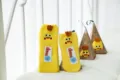 Japanische Korallenfleece-Bodensocken süße 3D-Küken-Stickerei dicke warme Wintergeschenkbox - Erwachsene / Ohne Box / Gelbes Küken