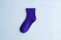 Calzini casual a metà polpaccio tinta unita viola da donna in comodo morbido cotone - Taglia unica / Viola