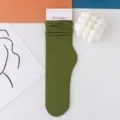 Grüne gerippte Slouch-Socken für Damen, atmungsaktive dünne Sommersocken in Wadenlänge. - Größe 35-42 / Armeegrün