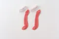 Summer sheer lace ruffle socks for women, thin mesh breathable crystal cotton short socks - One Size / Deep Orange