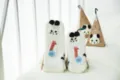 Japanische Korallenfleece Bodensocken dicke 3D Cartoon Stickerei warme Wintersocken Geschenkschachtel - Erwachsene / Ohne Box / Weiße Katze