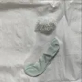 Women thin lace mesh short socks with green cotton bottom summer breathable variant - One Size / Light Blue