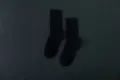 Einfarbige gerippte Damen Baumwollsocken in klassischem Schwarz fuer den taeglichen Gebrauch. - Einheitsgröße / Schwarz