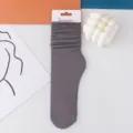 Graue gerippte Socken für Damen, weiche Stulpen Socken, lässige einfarbige Alltagskleidung. - Größe 35-42 / Mittelgrau