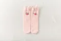 Cute fuzzy bunny ear fleece socks for women, thick warm winter cozy indoor floor sleep socks - One Size / Pink