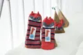 Japanische Korallenfleece Flauschige Haussocken mit 3D Cartoon Tierohren und Streifen Winter warm - Erwachsene / Ohne Box / Roter Fuchs