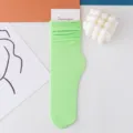 Damen dünne Samt Crew Socken hellgrün Stacking Socken atmungsaktive Sommer Strümpfe - Größe 35-42 / Hellgrün