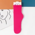 Helle rosa Samt Slouch Socken fuer Damen, stilvolle Wadenstuempfe fuer Fruehling Sommer - Größe 35-42 / Fluoreszierendes Rosenrot
