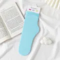 Hellblaue gerippte Damensocken, dünne Samtstrümpfe, lässiger Stil für den Alltag - Größe 35-42 / Himmelblau