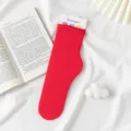 Rote Samt Wadenstrümpfe für Damen, dünne Frühlings- und Sommersocken mit bequemer Passform. - Größe 35-42 / Hochrot (Neu)