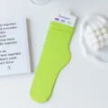 Neongrüne gerippte Wadenstrümpfe für Damen, dünne Frühlings- und Sommersocken im lässigen Stil. - Größe 35-42 / Cyan Grün