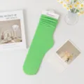Grüne Samt Schlauchsocken Damen Wadenhöhe gerippt lässig Frühling Sommer dünn Strumpfwaren - Größe 35-42 / Rosa & Grün