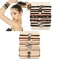 20-piece high-elastic hair tie set with elegant flower and heart charms for women - Hair Tie Set (Card Packing) / 20 Pieces Set