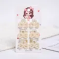 Detailed view of 6 pieces mini cream white pearl bow-shaped hair claw clips on card - Bowknot Shape (a19) / 6 Pieces/Pack (Small) / Pearl White