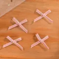 Gros plan de mini nœuds en ruban rayé rose et blanc pour la décoration de vêtements - Rose / 1000 Pièces/Paquet