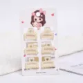Set of six elegant mini pearl hair claw clips displayed on a cute card packaging - Simple Pearl Style (a20) / 6 Pieces/Pack (Small) / Pearl White