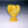 Figura de ángel de cristal natural amarillo tallada a mano para decoración - 1.5 inch angel Topaz